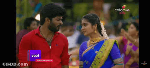 Man And Woman Looking At Each Other GIF