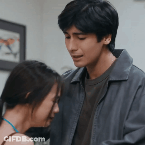 Man And Woman Looking At Each Other, Man Crying GIF