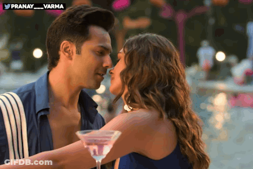 Man And Woman Looking At Each Other Pranay Varma GIF