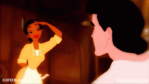 Man And Woman Looking At Each Other Princess Tiana GIF