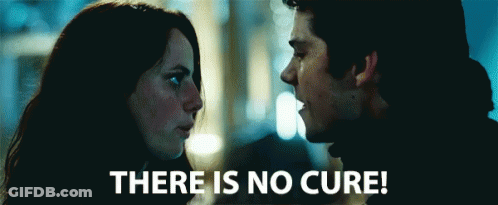 Man And Woman Looking At Each Other Saying There Is No Cure GIF