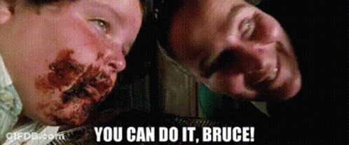 Man And Woman Looking At Each Other Saying You Can Do It Bruce GIF