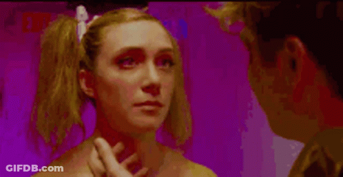 Man And Woman Looking At Each Other Woman With Black Eye GIF