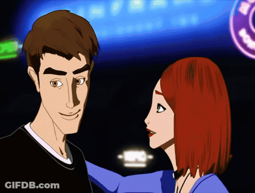 Man And Woman Looking At NFC Sign GIF