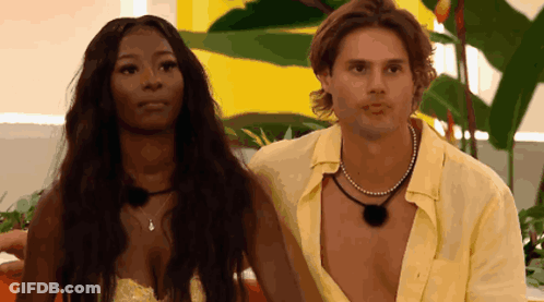 Man And Woman Looking At Something GIF