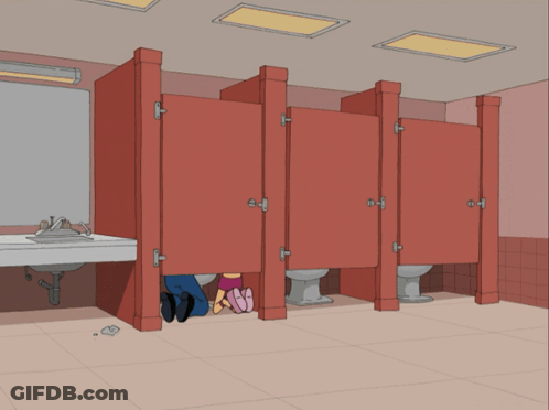 Man And Woman Looking At Toilet GIF