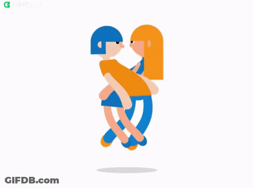 Man And Woman Looking, Blue Eye Shadow GIF