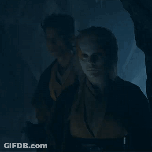 Man And Woman Looking In Dark Room GIF