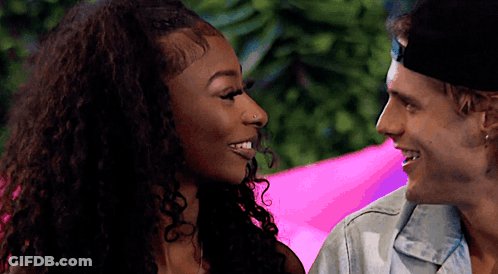 Man And Woman Looking Into Eyes Smiling GIF