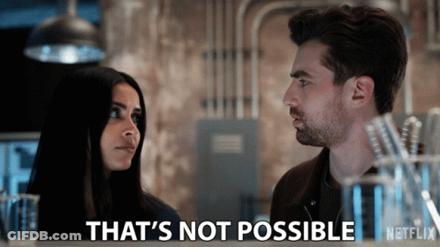 Man And Woman Looking That's Not Possible GIF