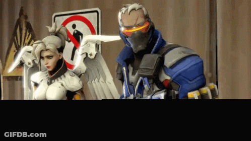 Man And Woman Next To No Entry Sign GIF