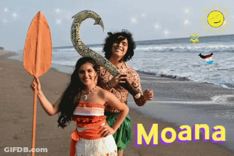 Man And Woman On Beach Moana GIF