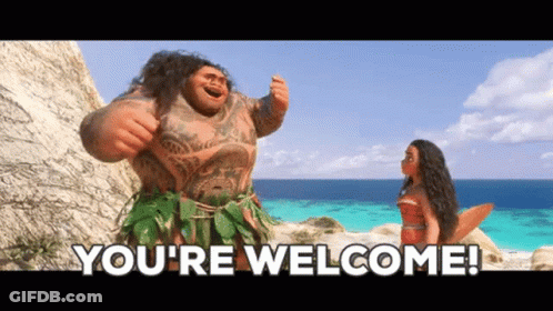 Man And Woman On Beach Saying You're Welcome GIF