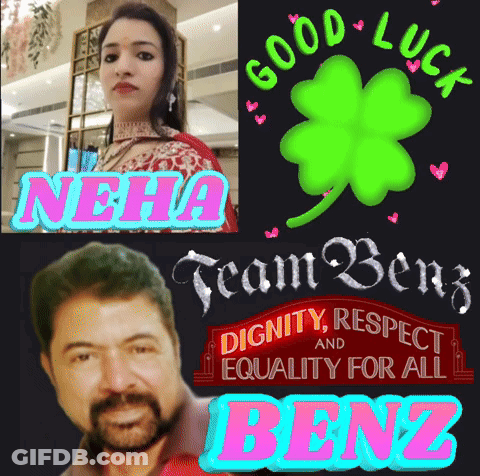 Man And Woman On Good Luck Poster GIF