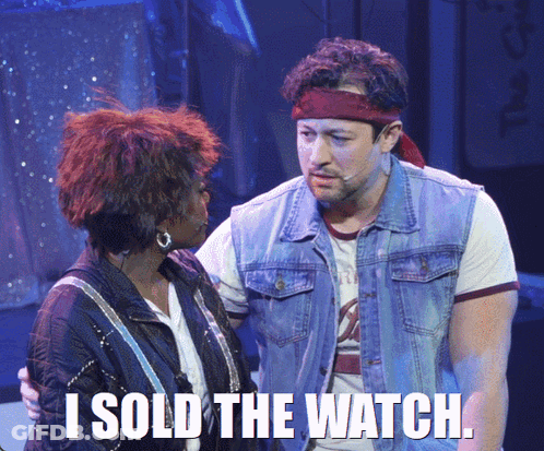 Man And Woman On Stage Saying I Sold The Watch GIF