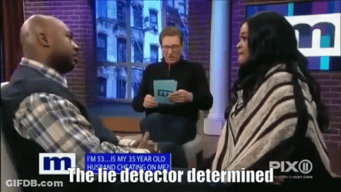 Man And Woman On TV Lie Detector Show GIF