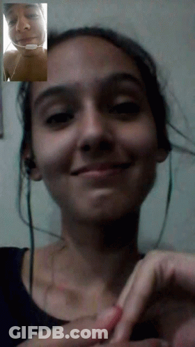 Man And Woman On Video Call Girl Smiling GIF