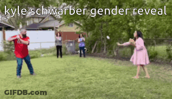 Man And Woman Playing Baseball GIF