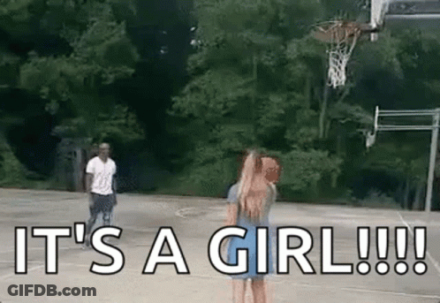Man And Woman Playing Basketball It's A Girl!!! GIF