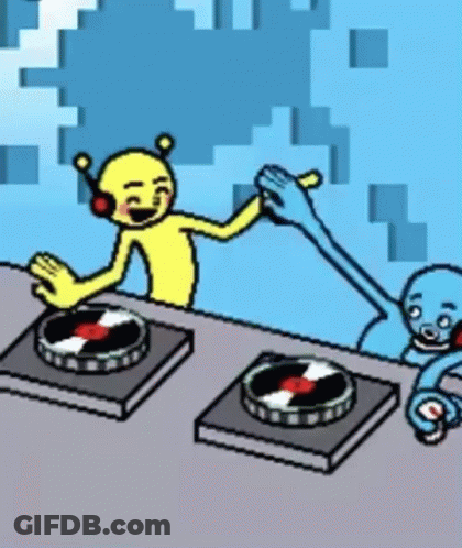 Man And Woman Playing Records GIF
