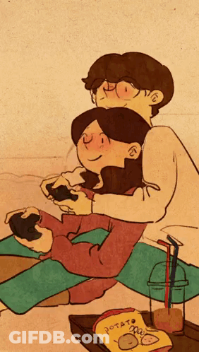 Man And Woman Playing Video Game GIF