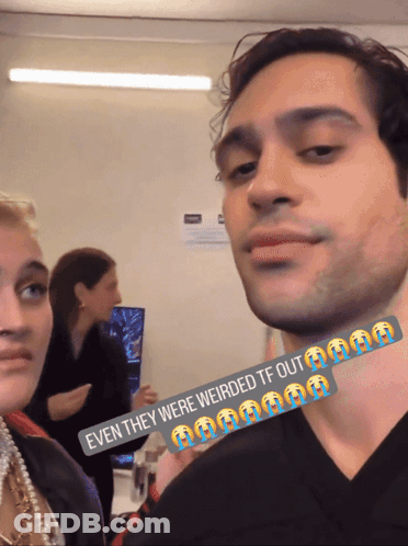 Man And Woman Posing Even They Were Weirded TF Out GIF