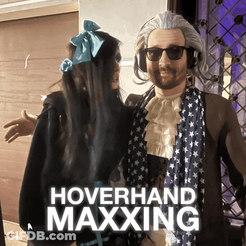 Man And Woman Posing Hoverhand Maxxing GIF