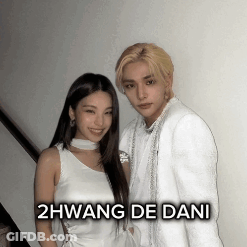 Man And Woman Posing With 2Hwang De Dani GIF