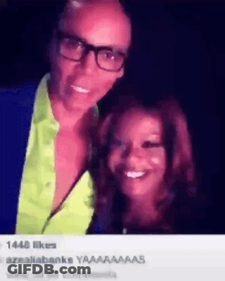 Man And Woman Posing With Glasses GIF