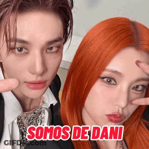 Man And Woman Posing With Somos De Dani GIF