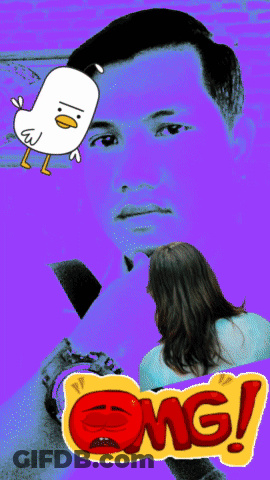 Man And Woman Poster Saying OMG GIF