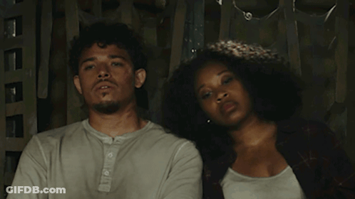 Man And Woman Resting Heads On Each Other GIF
