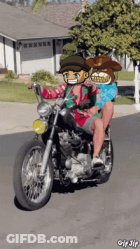 Man And Woman Riding Motorcycle Gif 3Lf GIF