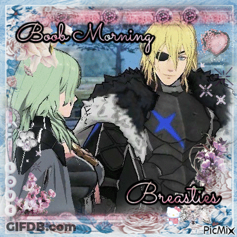 Man And Woman Saying Boob Morning GIF