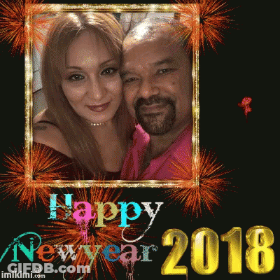 Man And Woman Saying Happy New Year 2018 GIF