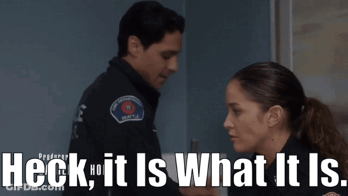 Man And Woman Saying Heck It Is What It Is GIF