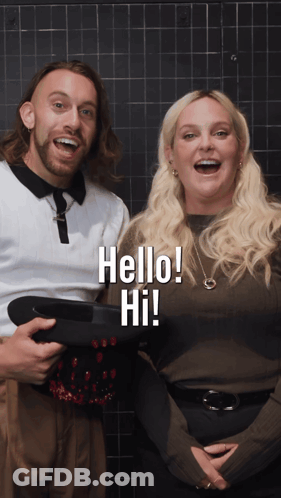Man And Woman Saying Hello Hi GIF