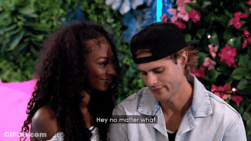 Man And Woman Saying Hey No Matter What GIF