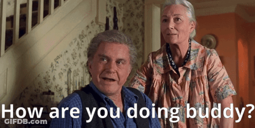 Man And Woman Saying How Are You Doing Buddy GIF