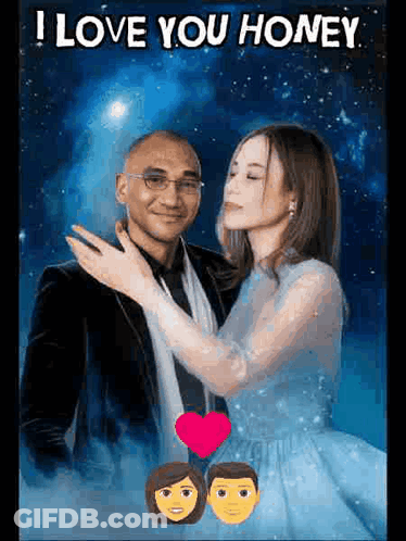 Man And Woman Saying I Love You Honey GIF