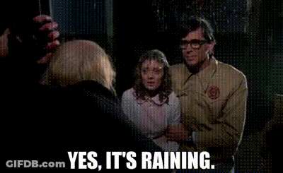 Man And Woman Saying It's Raining GIF