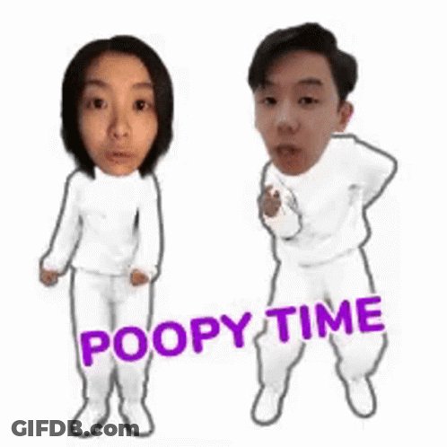 Man And Woman Saying Poopy Time GIF