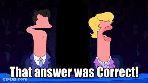 Man And Woman Saying That Answer Was Correct GIF