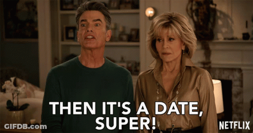 Man And Woman Saying Then It's A Date GIF