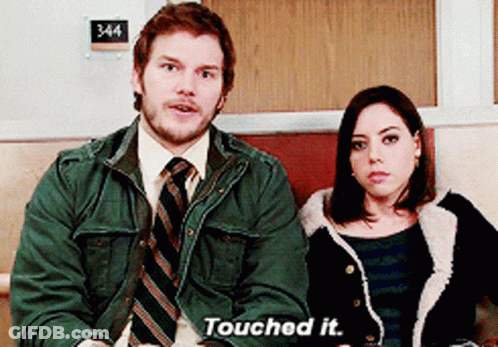 Man And Woman Saying Touched It GIF
