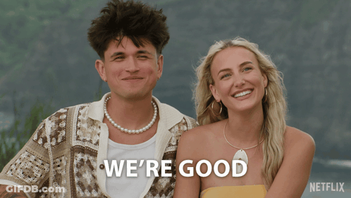 Man And Woman Saying We're Good GIF