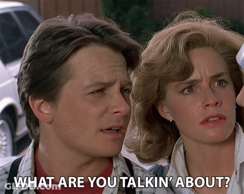 Man And Woman Saying What Are You Talkin About GIF