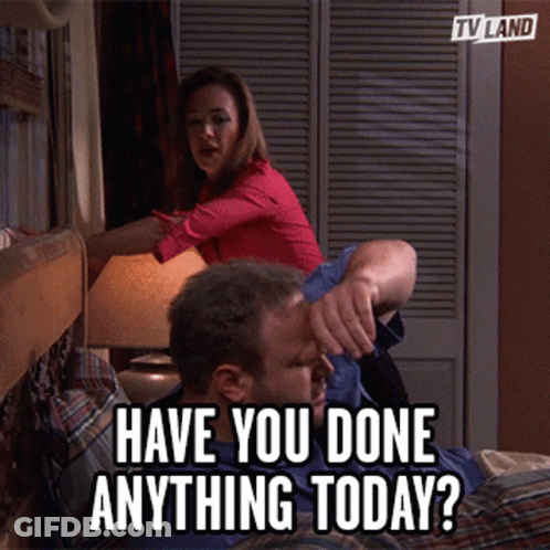 Man And Woman Saying What's Going On GIF