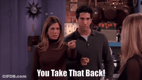 Man And Woman Saying You Take That Back GIF