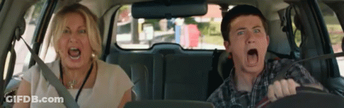 Man And Woman Screaming In Car GIF